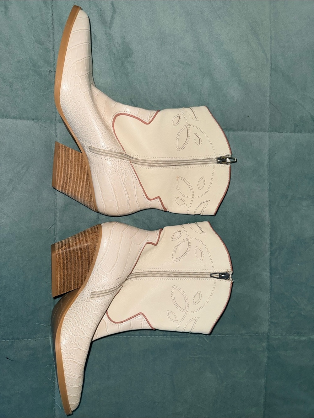 Dolce Vita Cream Western-Inspired Ankle Boots